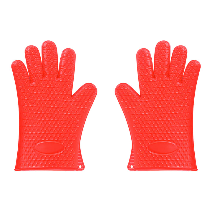 1 Pair Silicone Gloves Heat Resistant Oven Mitts with Quilted Liner Non-Slip Textured Grip Kitchen Gloves for BBQ Baking Image 2