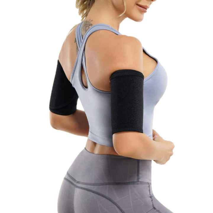 1 Pair Sweat Arm Shaper Womens Arm Trimmer Sauna Sweat Arm Trainer Arm Compression Sleeve Band for Sports Workout Image 10