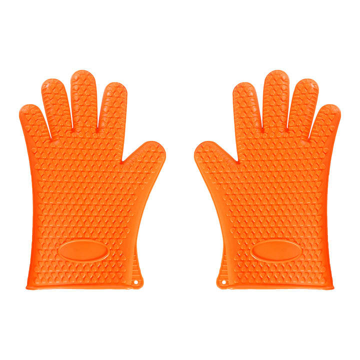 1 Pair Silicone Gloves Heat Resistant Oven Mitts with Quilted Liner Non-Slip Textured Grip Kitchen Gloves for BBQ Baking Image 4