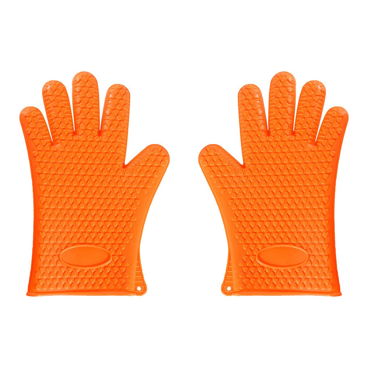 1 Pair Silicone Gloves Heat Resistant Oven Mitts with Quilted Liner Non-Slip Textured Grip Kitchen Gloves for BBQ Baking Image 1