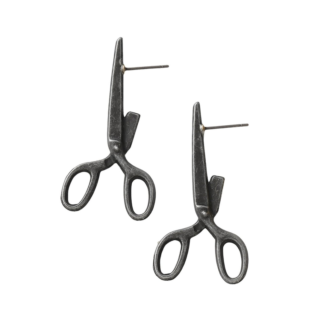 1 Pair Women Earrings Exaggerated Style Scissors Shape Retro Individual Anti-slip Daily Wear Special Occasions Club Ear Image 1