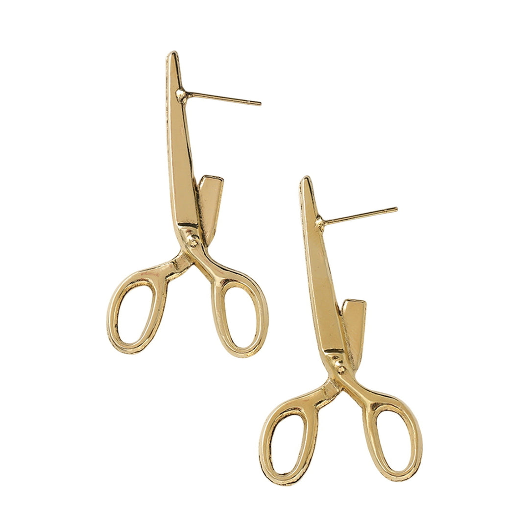 1 Pair Women Earrings Exaggerated Style Scissors Shape Retro Individual Anti-slip Daily Wear Special Occasions Club Ear Image 3