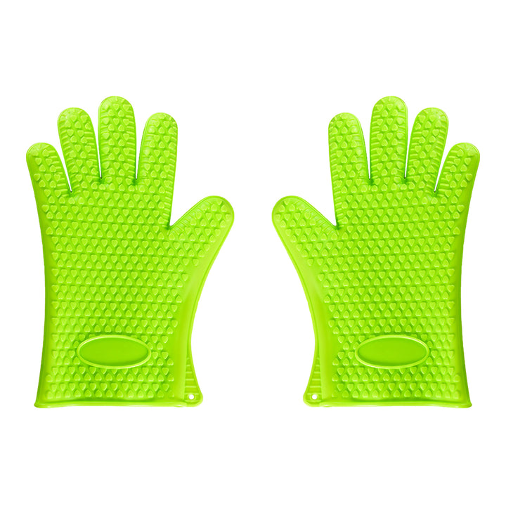 1 Pair Silicone Gloves Heat Resistant Oven Mitts with Quilted Liner Non-Slip Textured Grip Kitchen Gloves for BBQ Baking Image 4