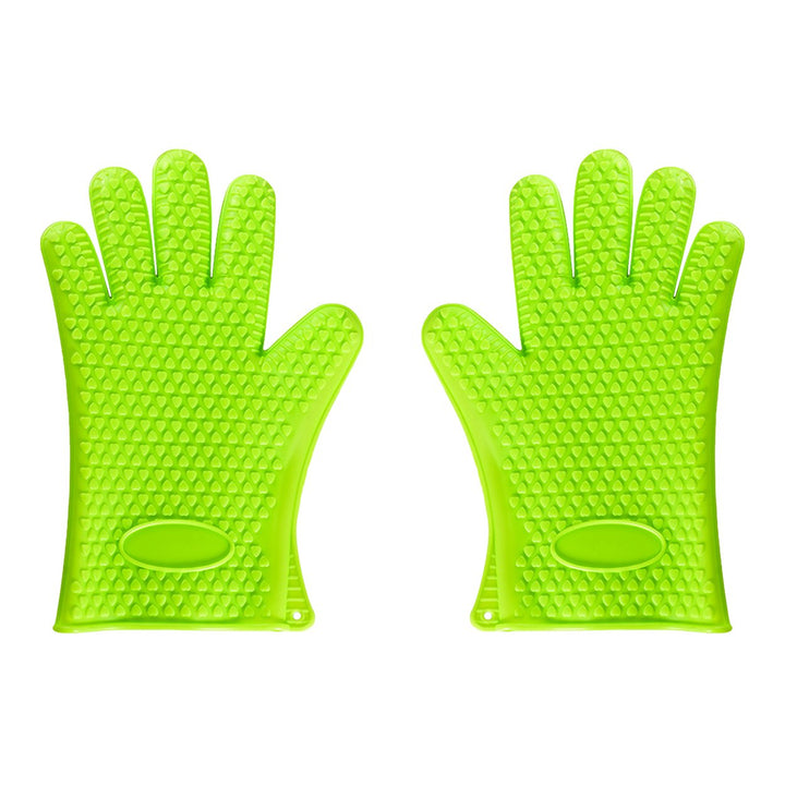 1 Pair Silicone Gloves Heat Resistant Oven Mitts with Quilted Liner Non-Slip Textured Grip Kitchen Gloves for BBQ Baking Image 1