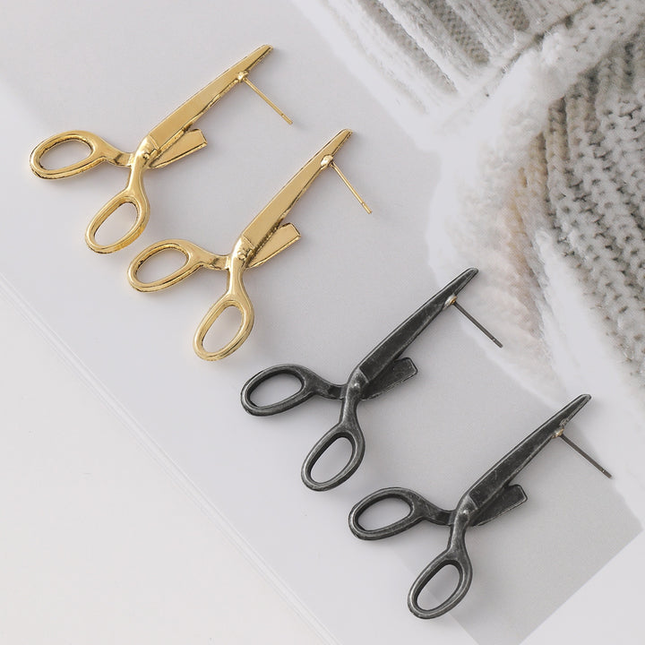 1 Pair Women Earrings Exaggerated Style Scissors Shape Retro Individual Anti-slip Daily Wear Special Occasions Club Ear Image 6