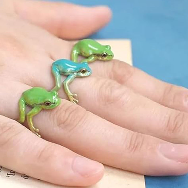 Tree Frog Ring Good Detail Realistic Animal Smooth Polished Adjustable Open Ring Novelty Knuckle Ring Party Daily Lady Image 7