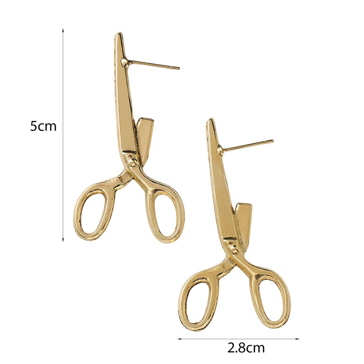 1 Pair Women Earrings Exaggerated Style Scissors Shape Retro Individual Anti-slip Daily Wear Special Occasions Club Ear Image 7