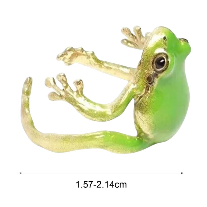 Tree Frog Ring Good Detail Realistic Animal Smooth Polished Adjustable Open Ring Novelty Knuckle Ring Party Daily Lady Image 8