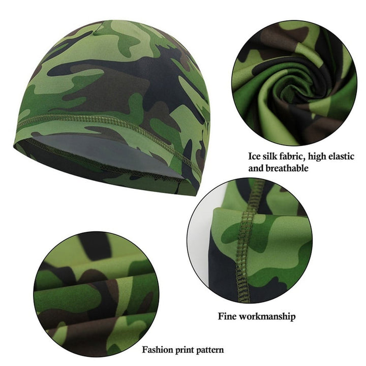 1Pcs Cooling Skull Cap Camo Liner Sweat Wicking Cap Lightweight Cycling Cap Running Head Cap for Men Women Image 2