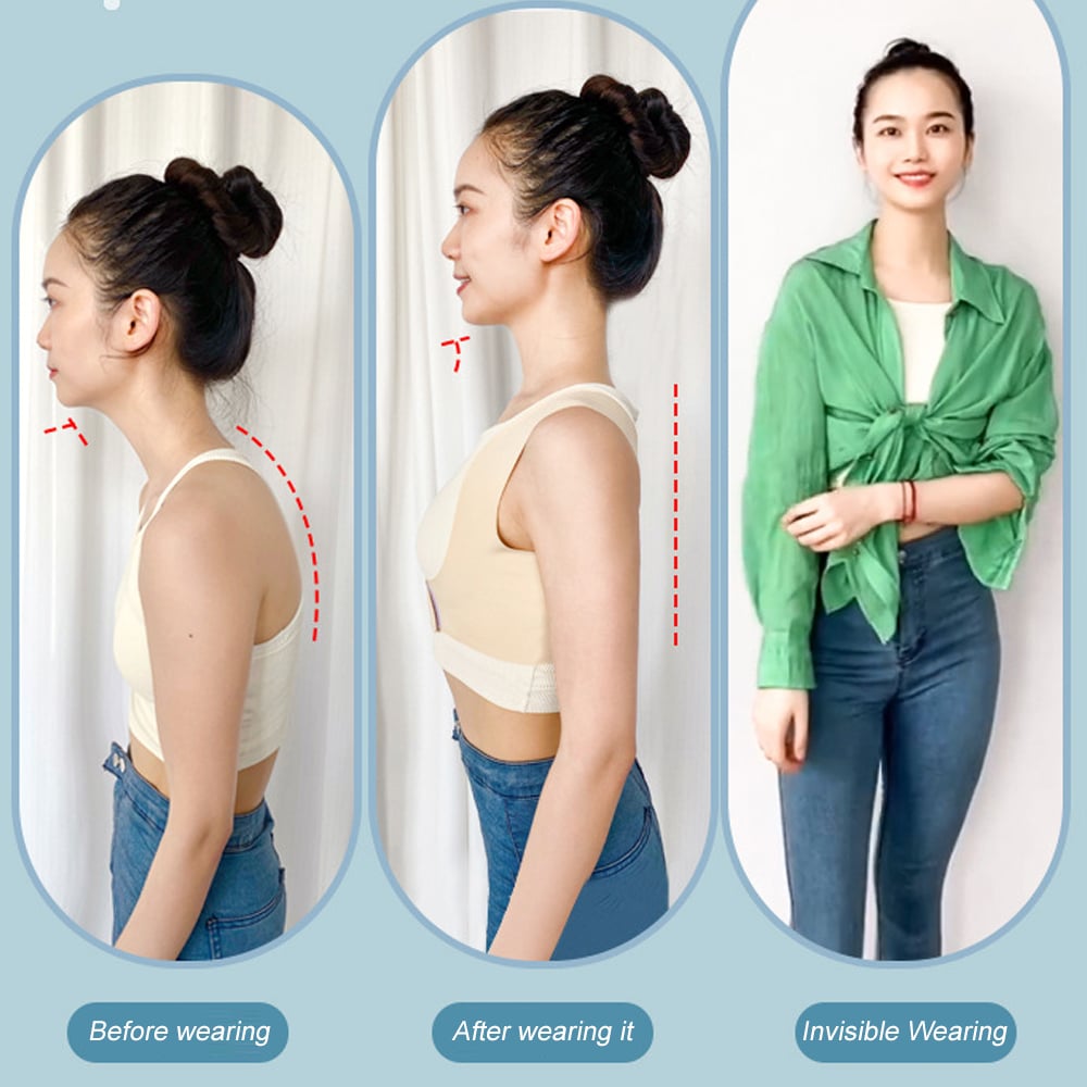 1Pcs Posture Corrector for Women Men Adjustable Upper Back Brace Back Straightener to Improve Posture Help Relief Back Image 7