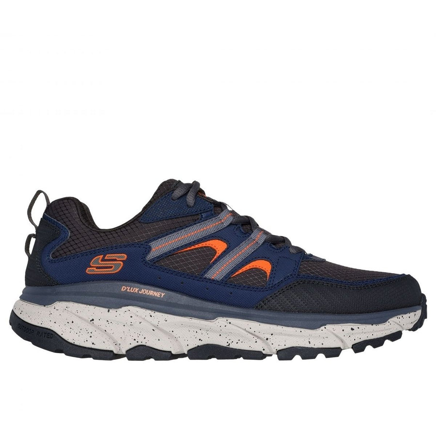 Skechers Mens Relaxed Fit DLux Journey Sneaker Navy/Orange - 237192-NVOR NAVY ORANGE Image 1