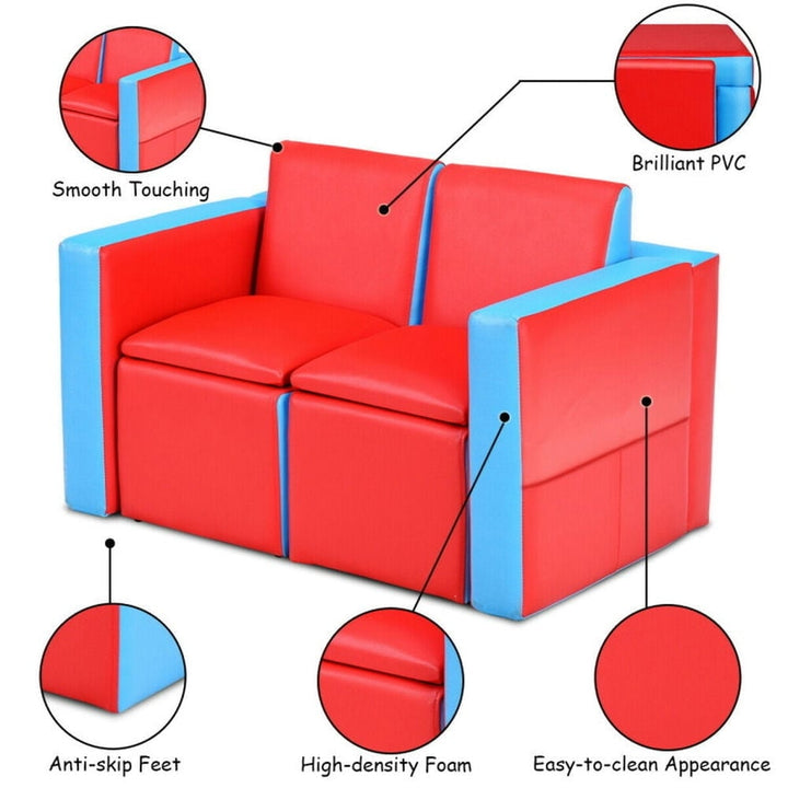 Hommoo Multi-functional Kids Sofa Table Chair Set Kids Chairs for Kids Image 6