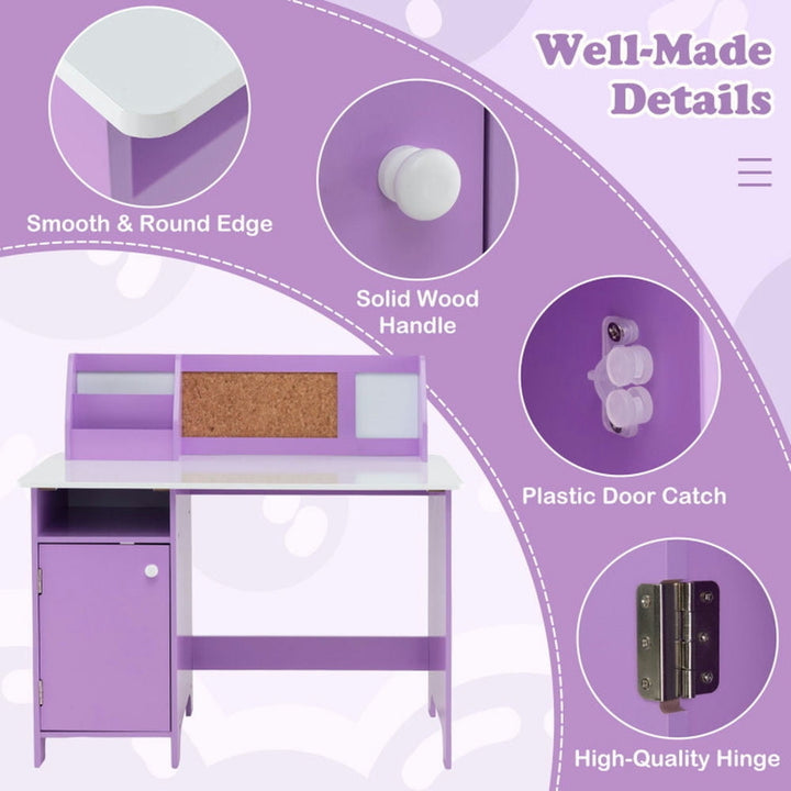 Hommoo Kids Table and Chair Set for Arts Crafts Homework Home School-Purple Small Folding Table for Arts and Crafts Image 3