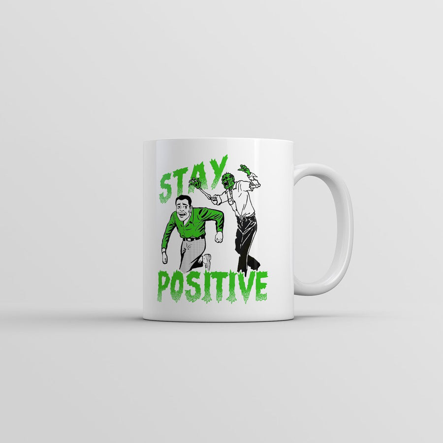 Stay Positive Zombie Mug Funny Sarcastic Halloween Graphic Coffee Cup-11oz Image 1