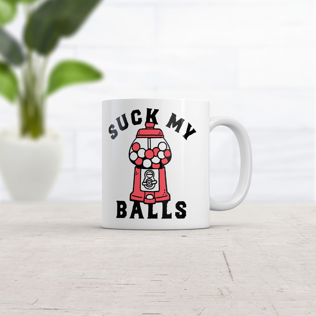 Suck My Balls Mug Funny Sarcastic Gumball Candy Graphic Coffee Cup-11oz Image 2