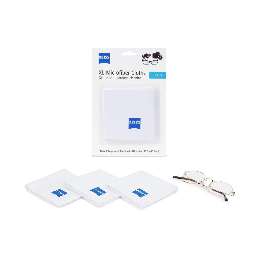 Zeiss Jumbo Microfiber Cleaning Cloths 3 Pack Image 1