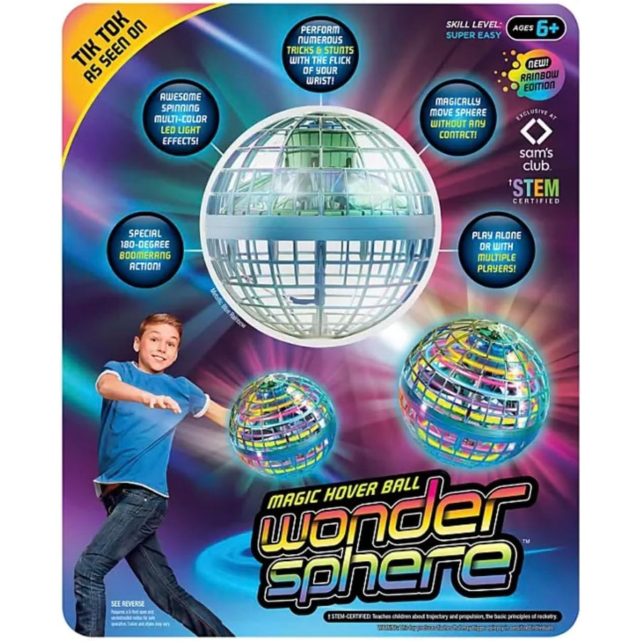 Wonder Sphere Magic Hover Ball Rainbow Edition with LED Lights Image 1