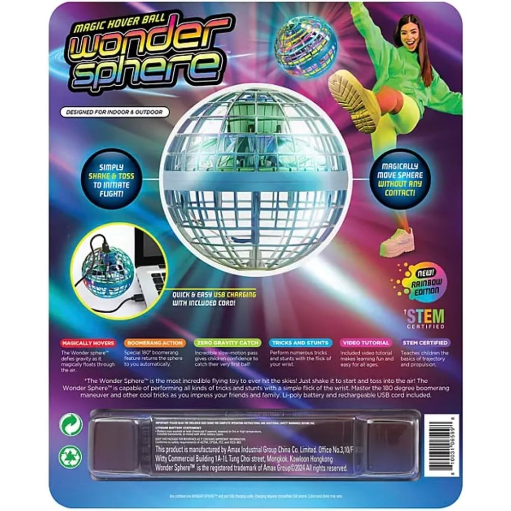 Wonder Sphere Magic Hover Ball Rainbow Edition with LED Lights Image 2