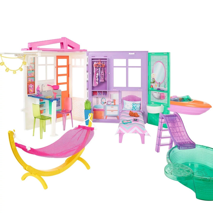 Barbie Beach House Bundle with 2 Dolls and Accessories Image 2