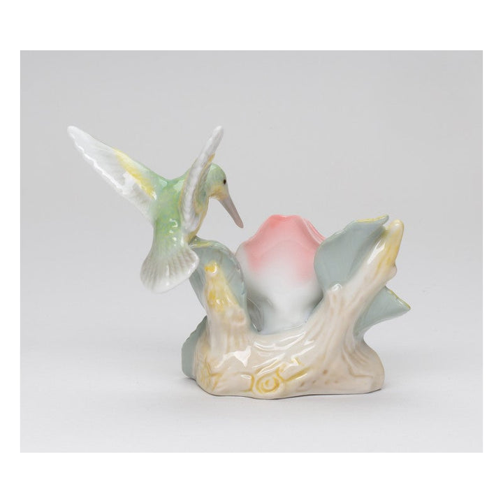 Ceramic Hummingbird with Peace Rose Figurine Bird Watcher Gift , Image 3