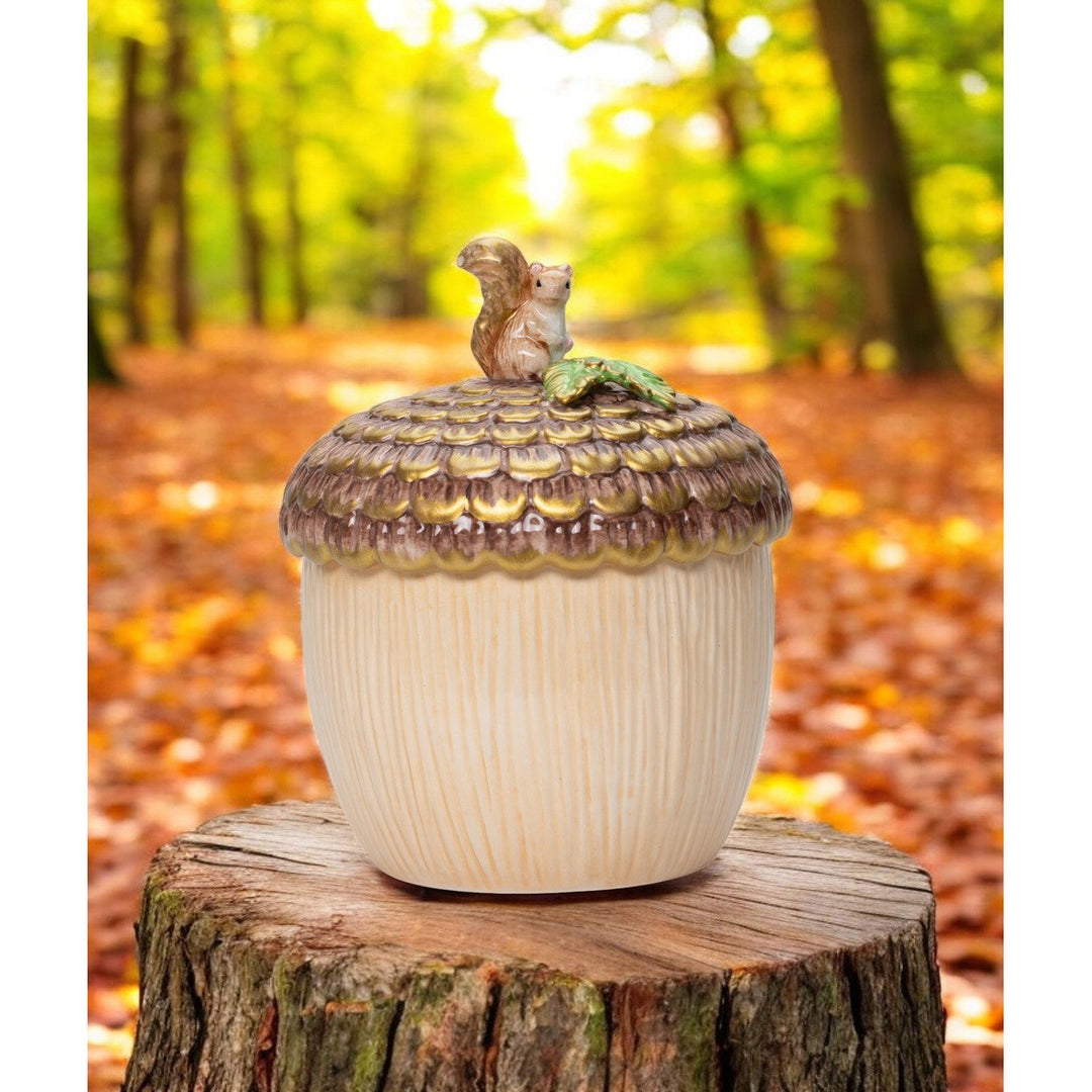 Ceramic Squirrel on Top of Acorn Candy Jar , Image 1