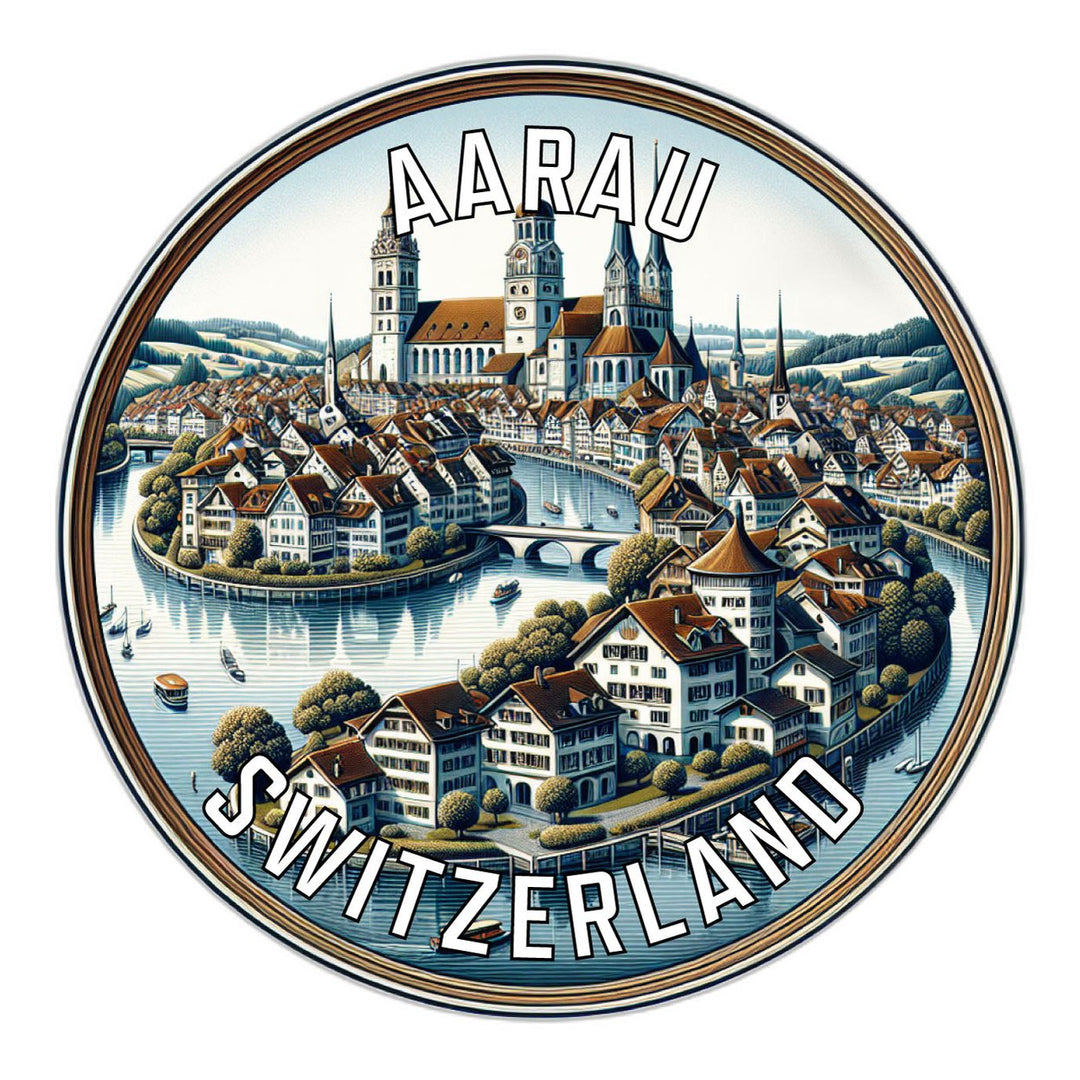 Aarau Switzerland Souvenir Die Cut Flat Magnet Image 1