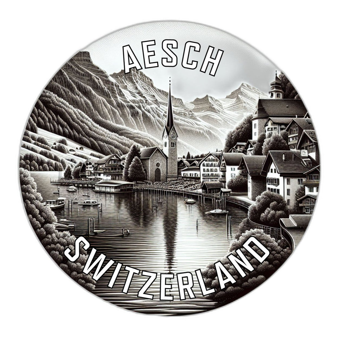 Aesch Switzerland Souvenir Die Cut Flat Magnet Image 1