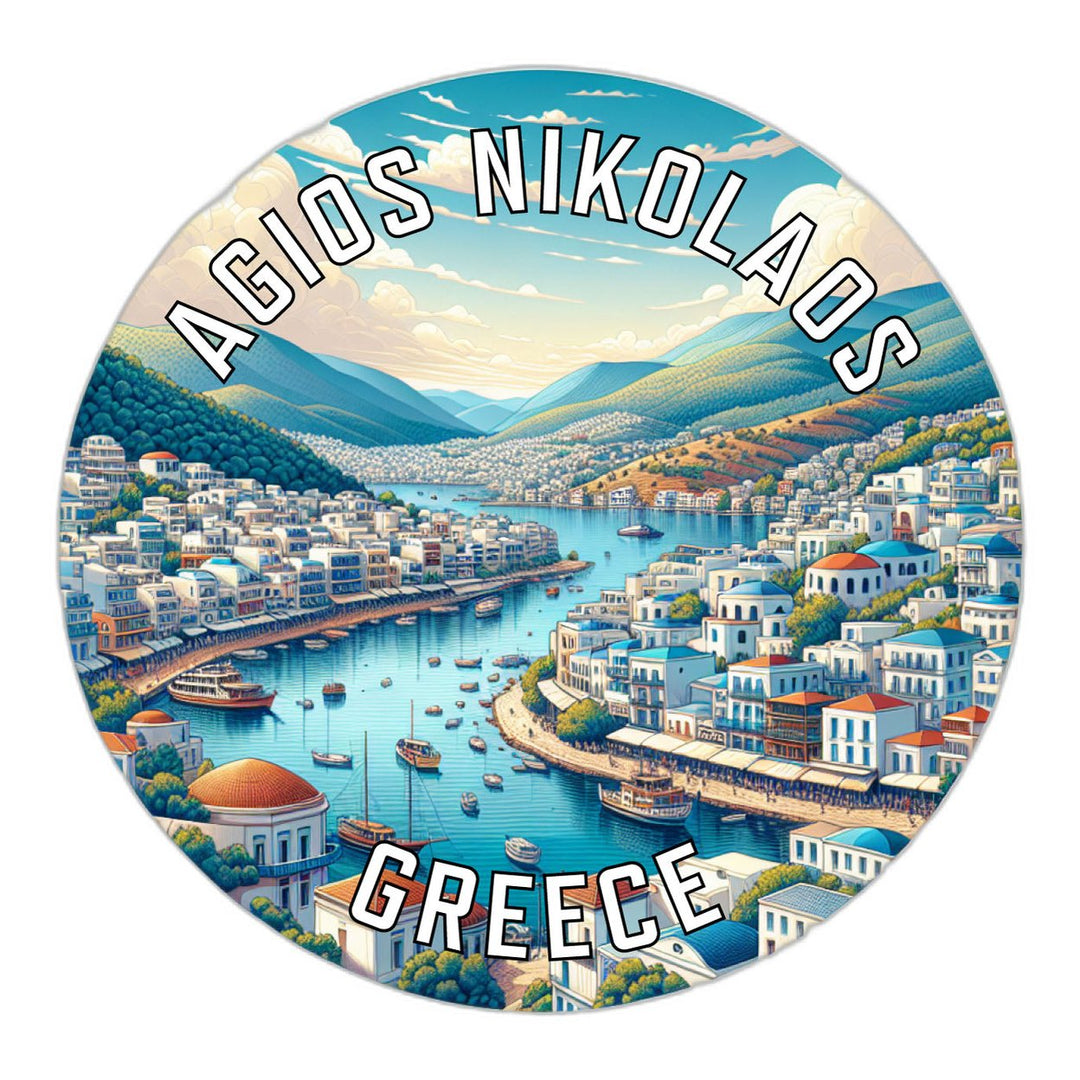 Agios Nikolaos Greece Souvenir Die Cut Flat Magnet Image 1