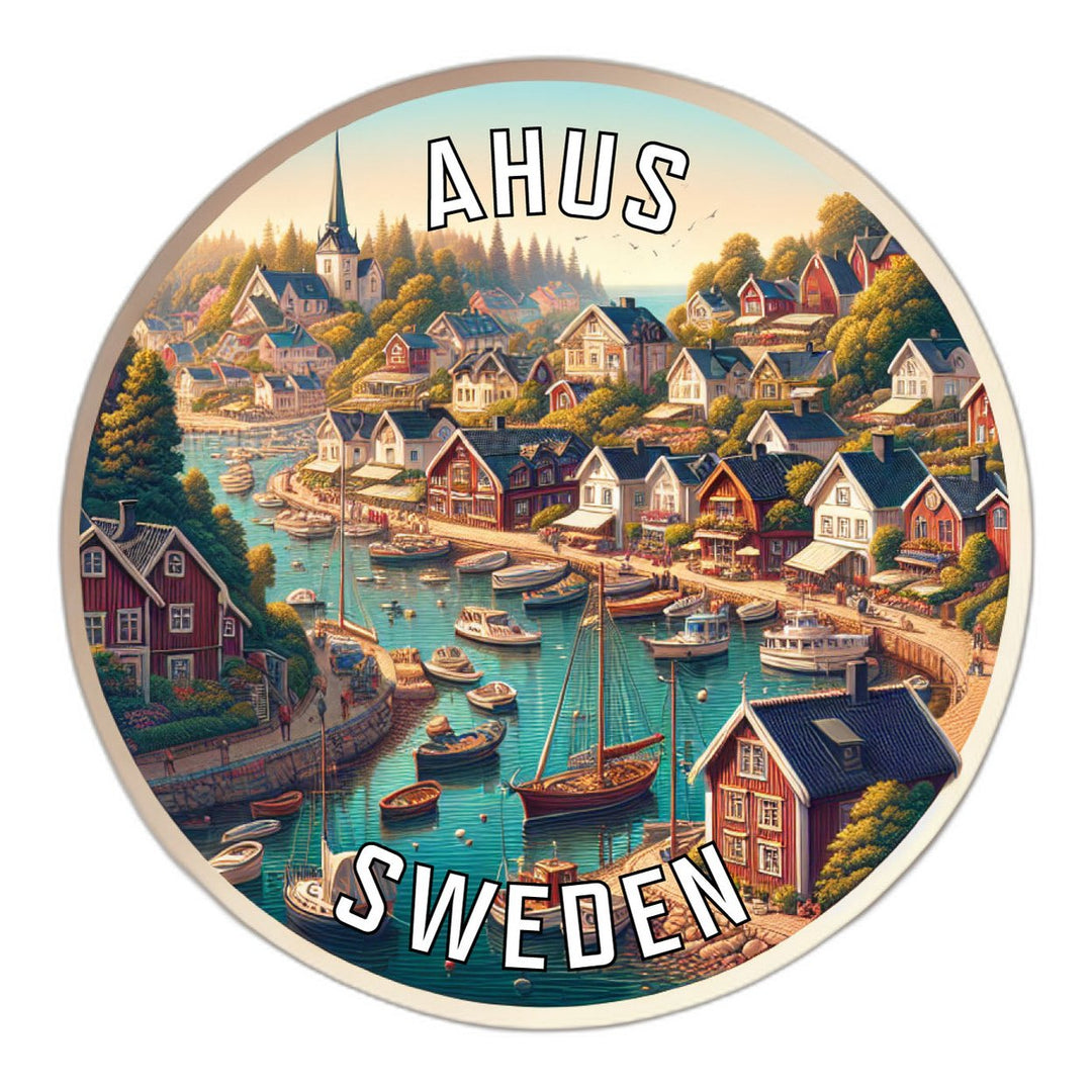 Ahus Sweden Souvenir Die Cut Flat Magnet Image 1