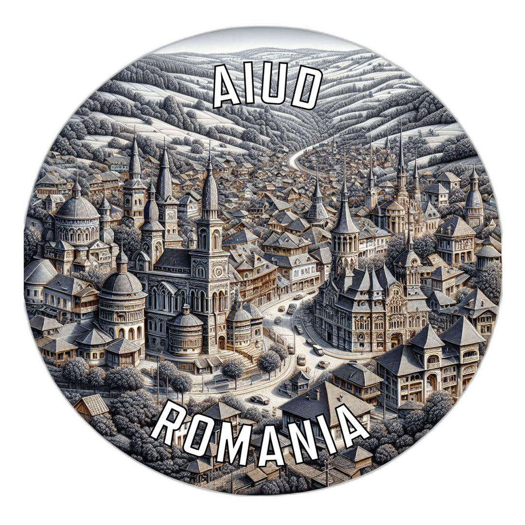 Aiud Romania Souvenir Die Cut Flat Magnet Image 1