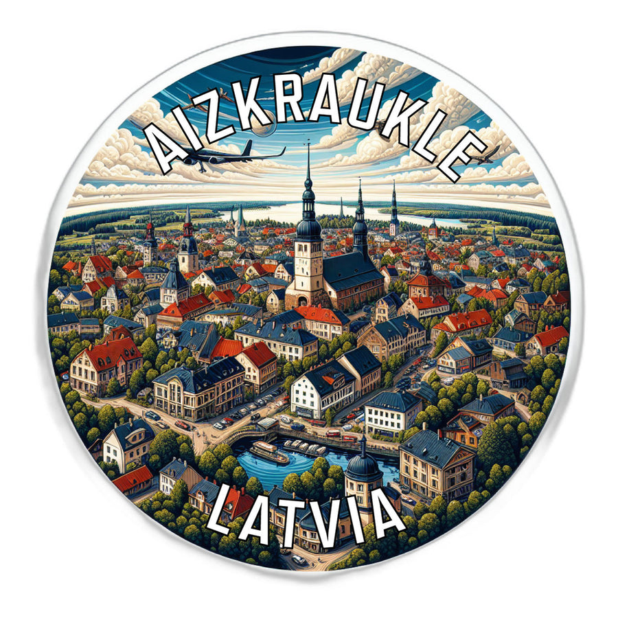 Aizkraukle Latvia Souvenir Die Cut Flat Magnet Image 1