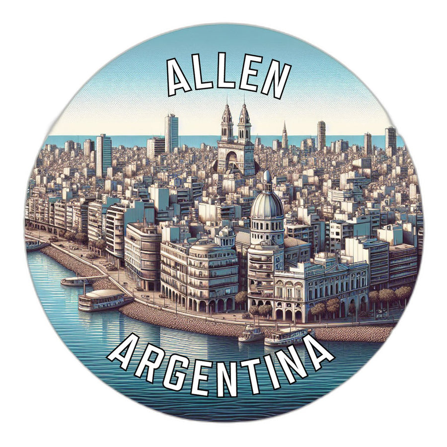 Allen Argentina Souvenir Die Cut Flat Magnet Image 1