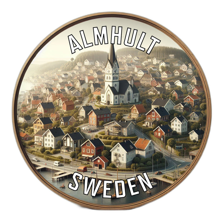 Almhult Sweden Souvenir Die Cut Flat Magnet Image 1