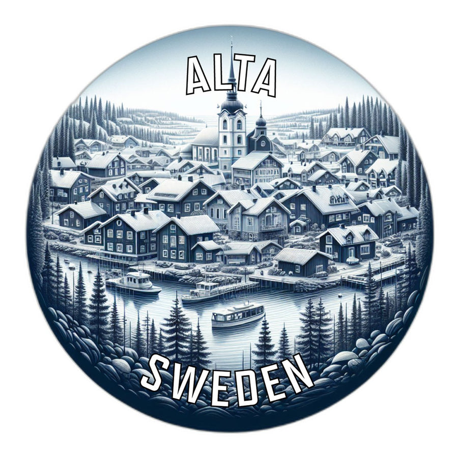 Alta Sweden Souvenir Die Cut Flat Magnet Image 1