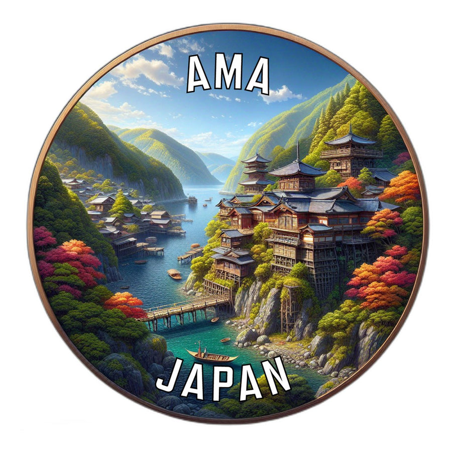 Ama Japan Souvenir Die Cut Flat Magnet Image 1