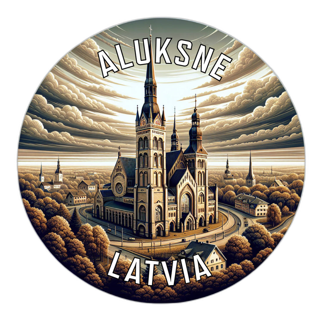 Aluksne Latvia Souvenir Die Cut Flat Magnet Image 1