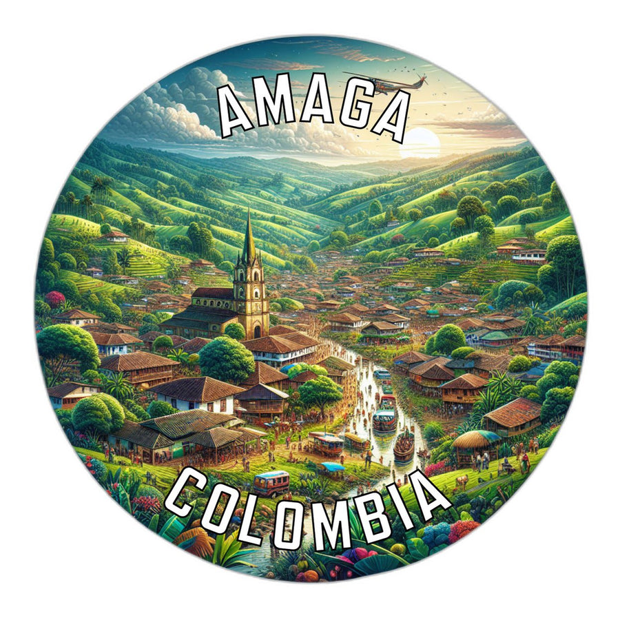 Amaga Colombia Souvenir Die Cut Flat Magnet Image 1