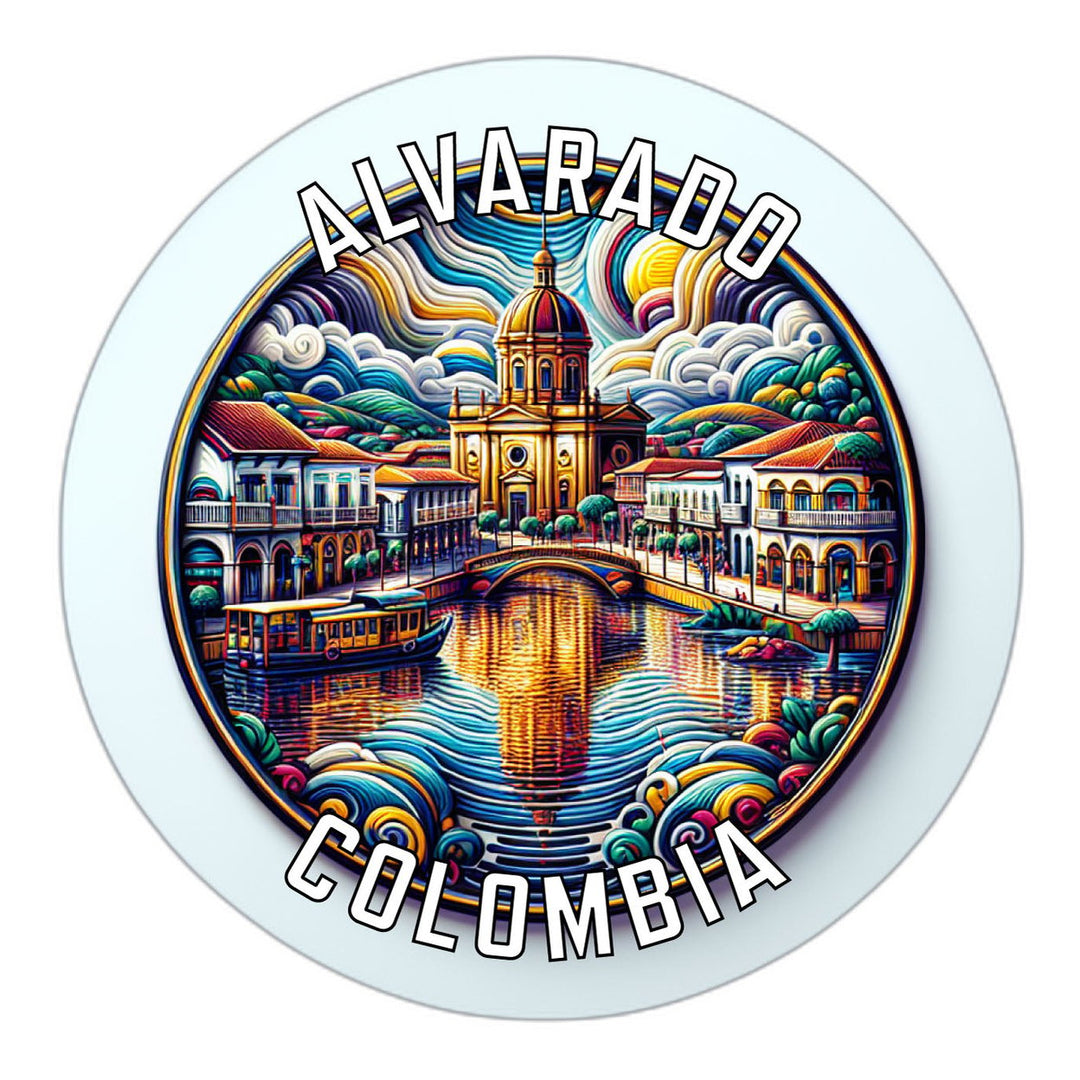 Alvarado Colombia Souvenir Die Cut Flat Magnet Image 1