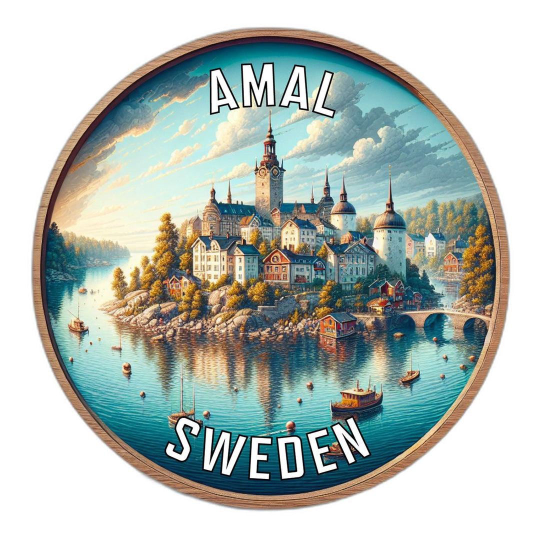 Amal Sweden Souvenir Die Cut Flat Magnet Image 1