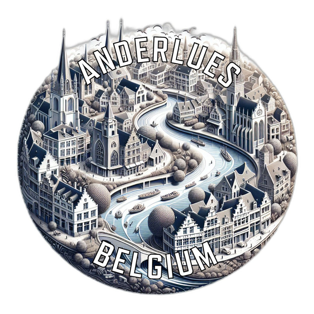 Anderlues Belgium Souvenir Die Cut Flat Magnet Image 1