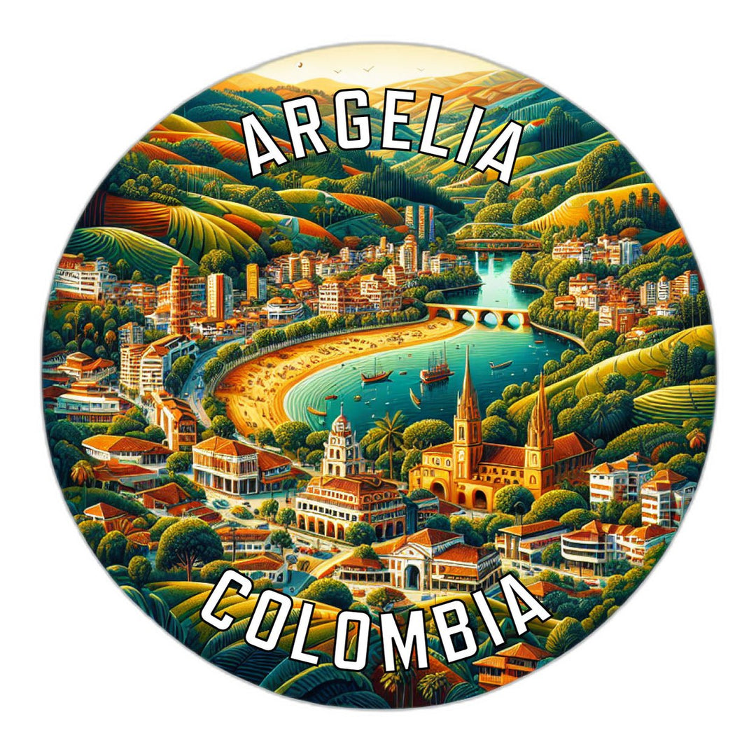 Argelia Colombia Souvenir Die Cut Flat Magnet Image 1