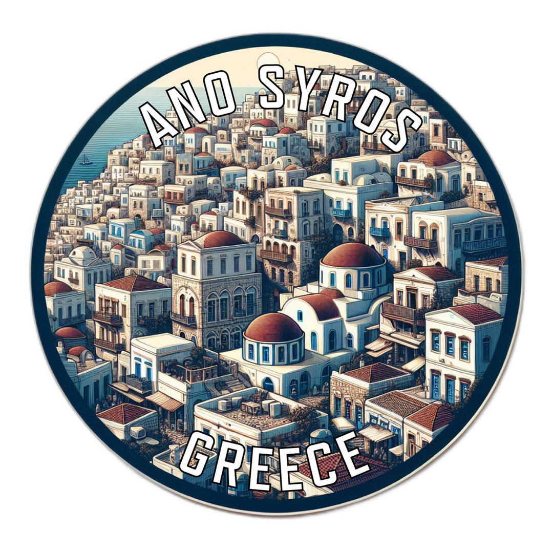 Ano Syros Greece Souvenir Die Cut Flat Magnet Image 1