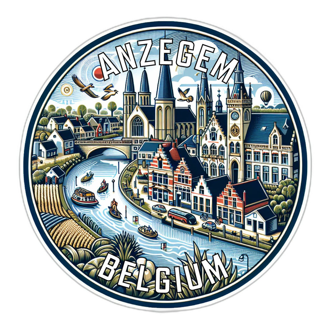 Anzegem Belgium Souvenir Die Cut Flat Magnet Image 1