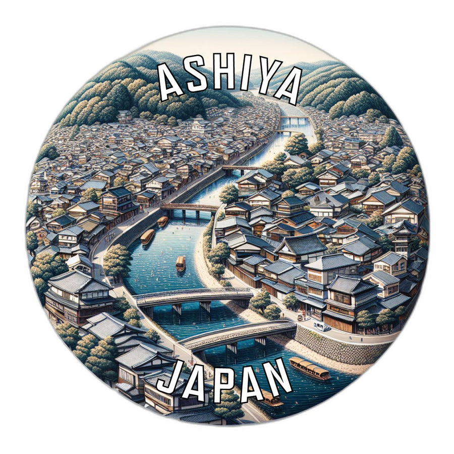 Ashiya Japan Souvenir Die Cut Flat Magnet Image 1