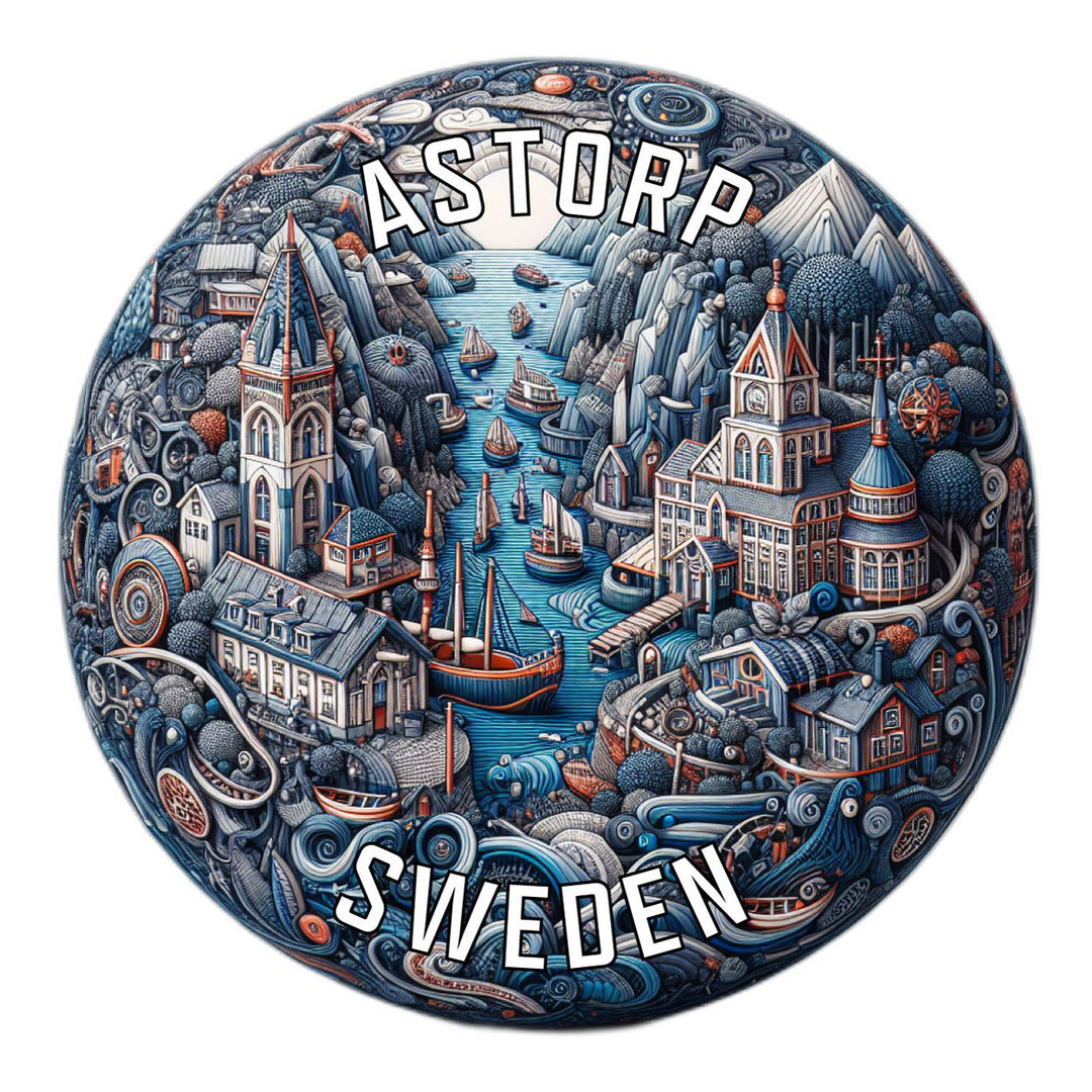 Astorp Sweden Souvenir Die Cut Flat Magnet Image 1