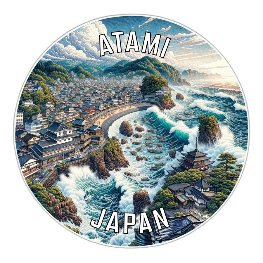 Atami Japan Souvenir Die Cut Flat Magnet Image 1