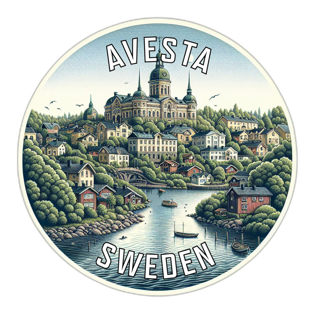 Avesta Sweden Souvenir Die Cut Flat Magnet Image 1