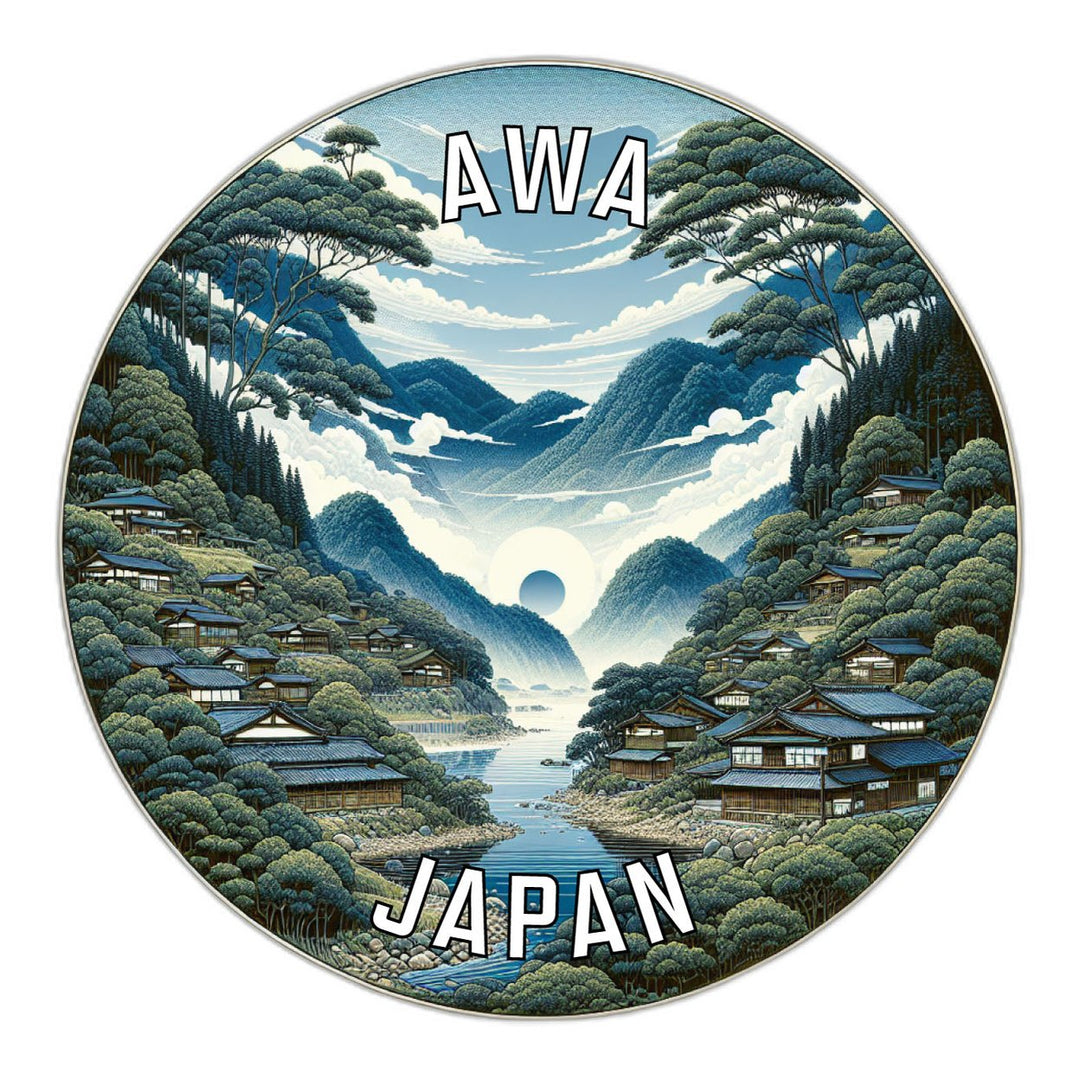 Awa Japan Souvenir Die Cut Flat Magnet Image 1