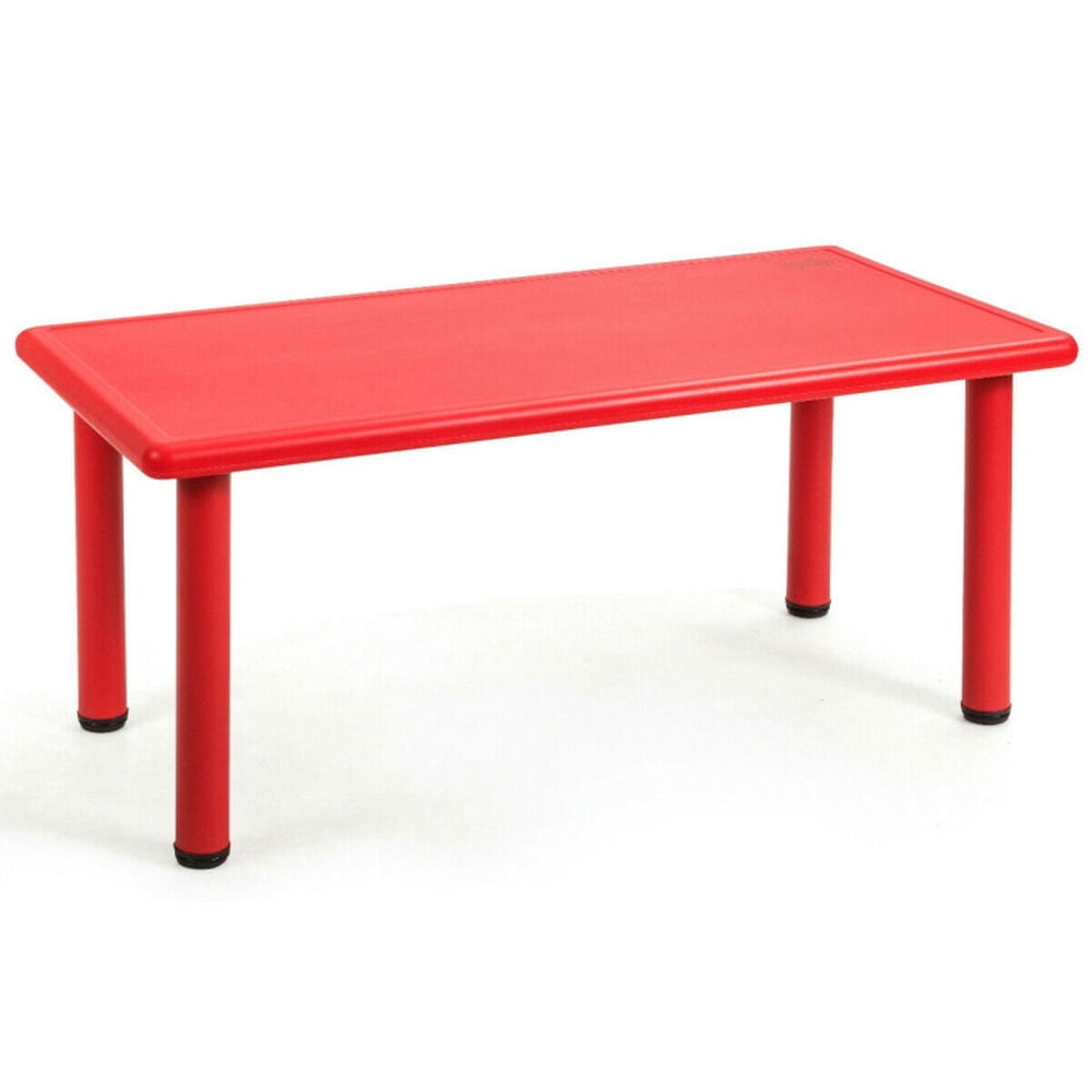 Hommoo Kids Plastic Rectangular Learn and Play Table-Red Small Folding Table for Arts and Crafts Snack Time Image 1