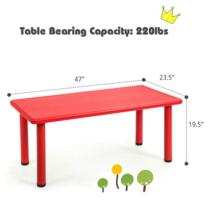 Hommoo Kids Plastic Rectangular Learn and Play Table-Red Small Folding Table for Arts and Crafts Snack Time Image 7